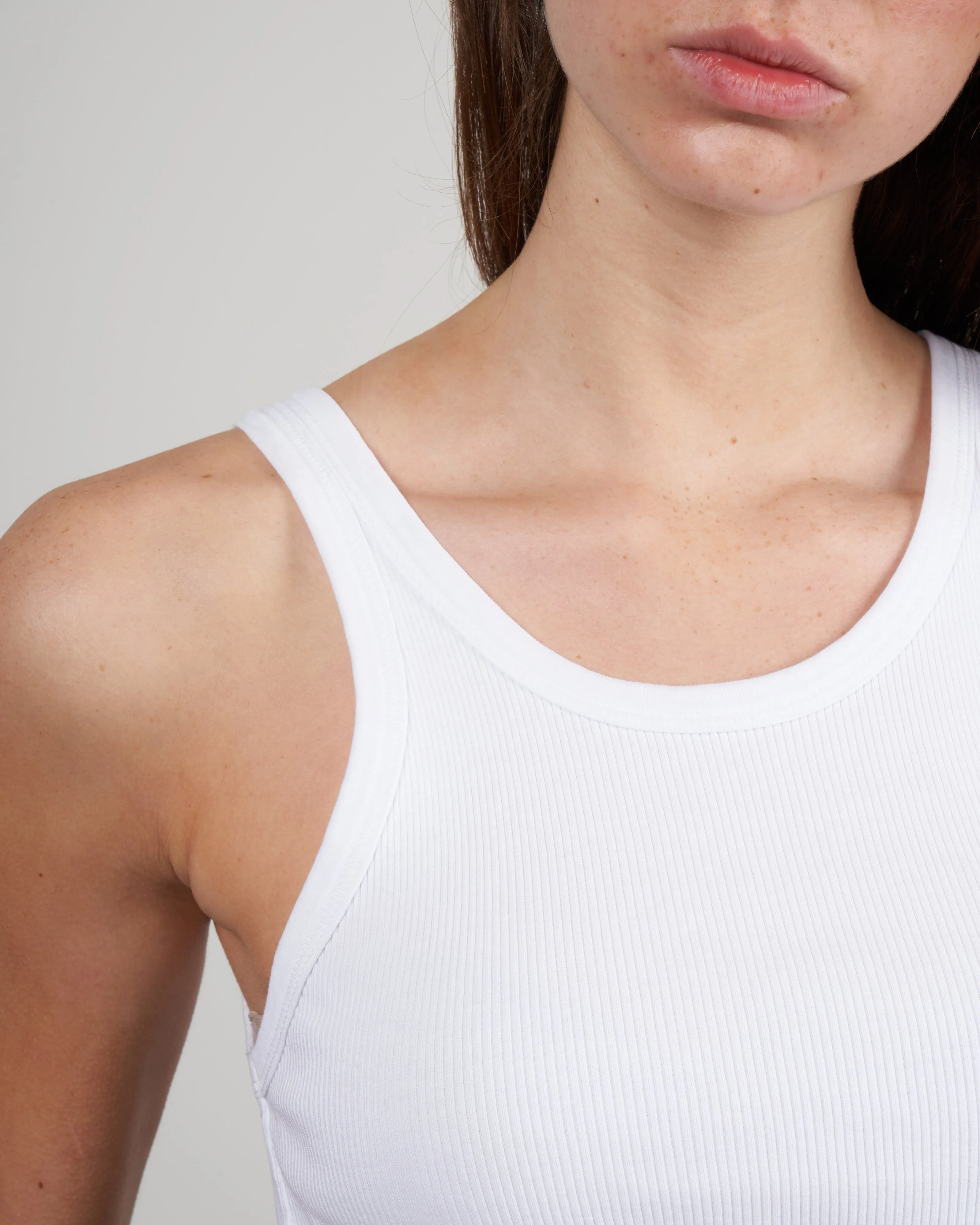 long rib tank - white