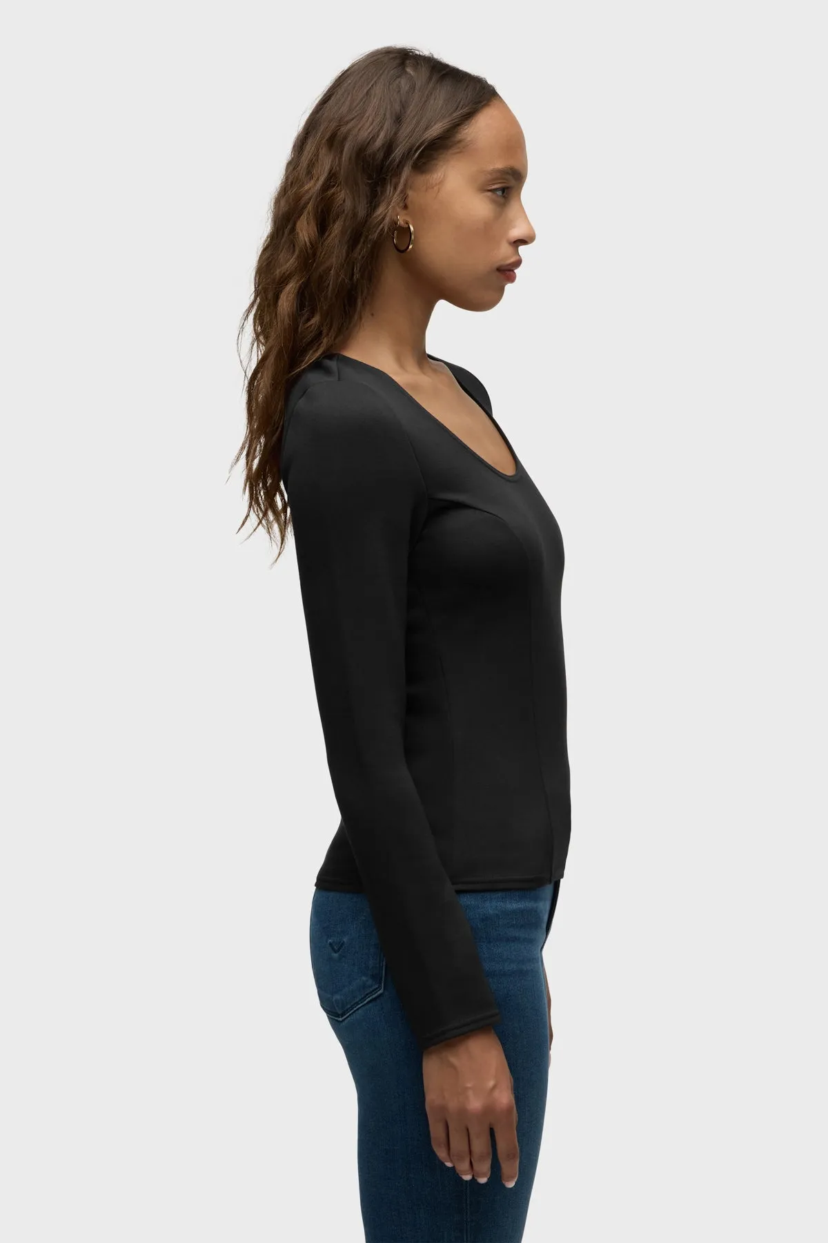 Long Sleeve Scoop Neck Top