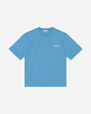 Loose Fit O-neck Jersey - Azure Blue