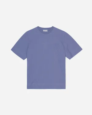 Loose Fit O-neck T-shirt - Gray Blue