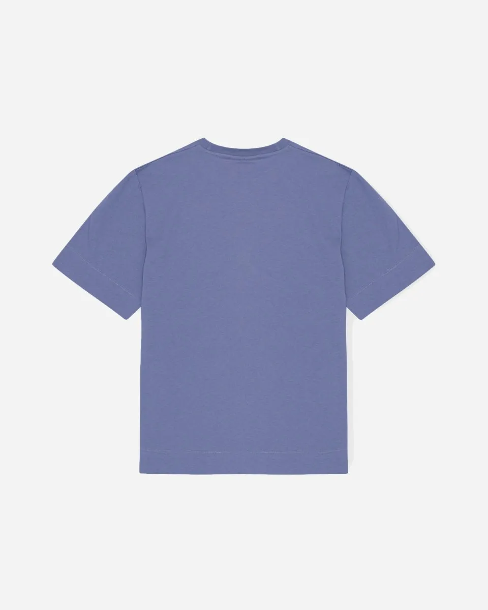 Loose Fit O-neck T-shirt - Gray Blue
