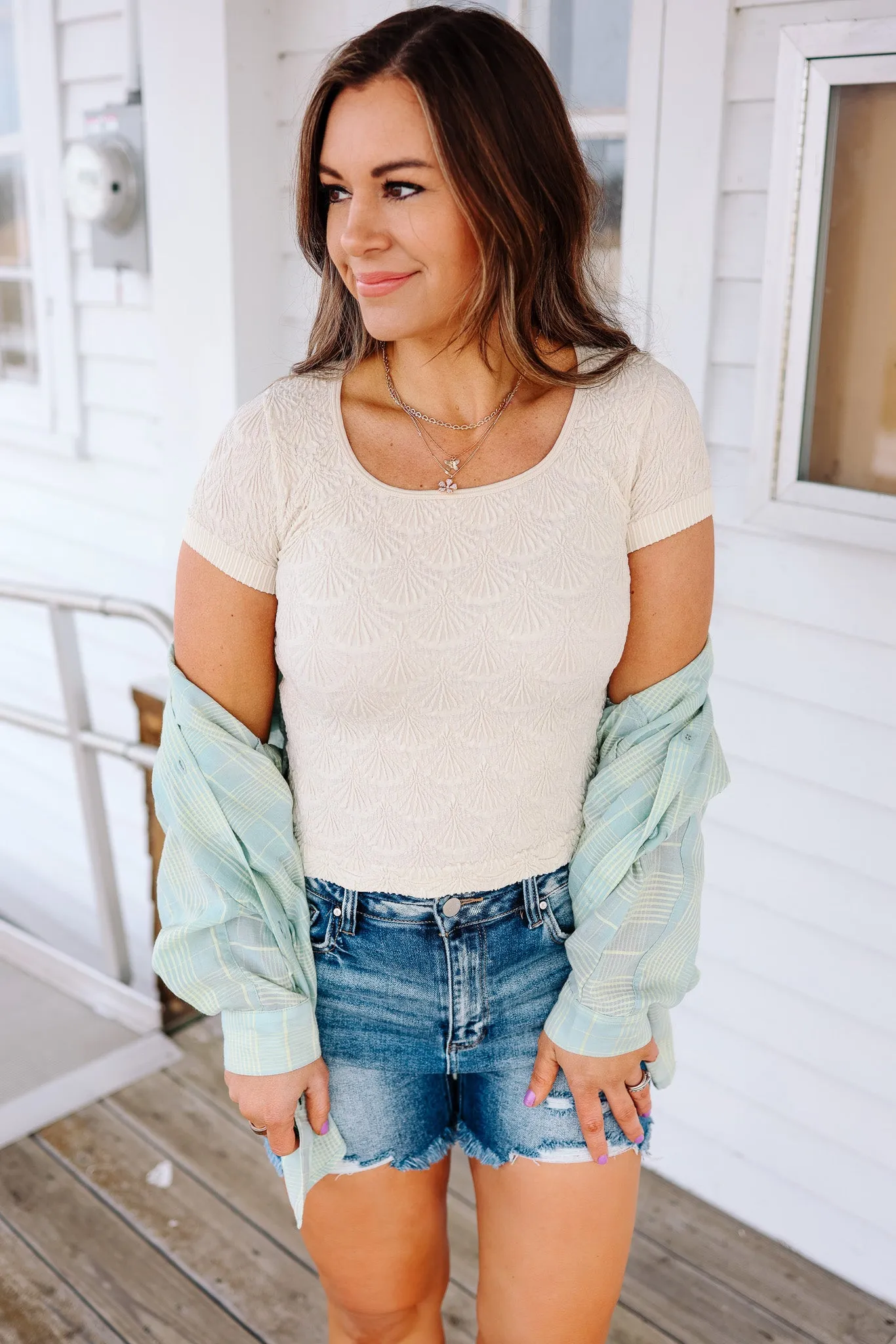 Luna Textured Scoop Tee - Ercu