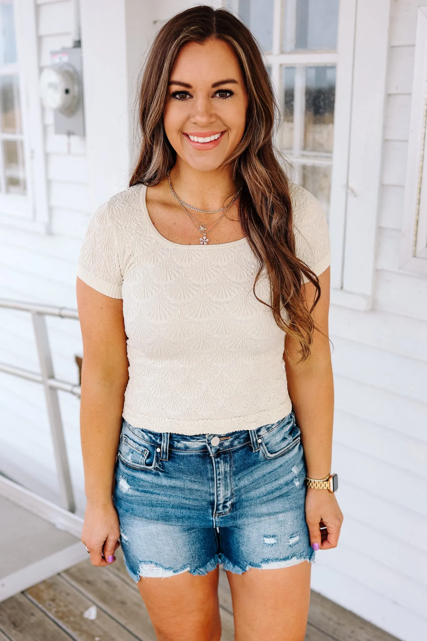 Luna Textured Scoop Tee - Ercu