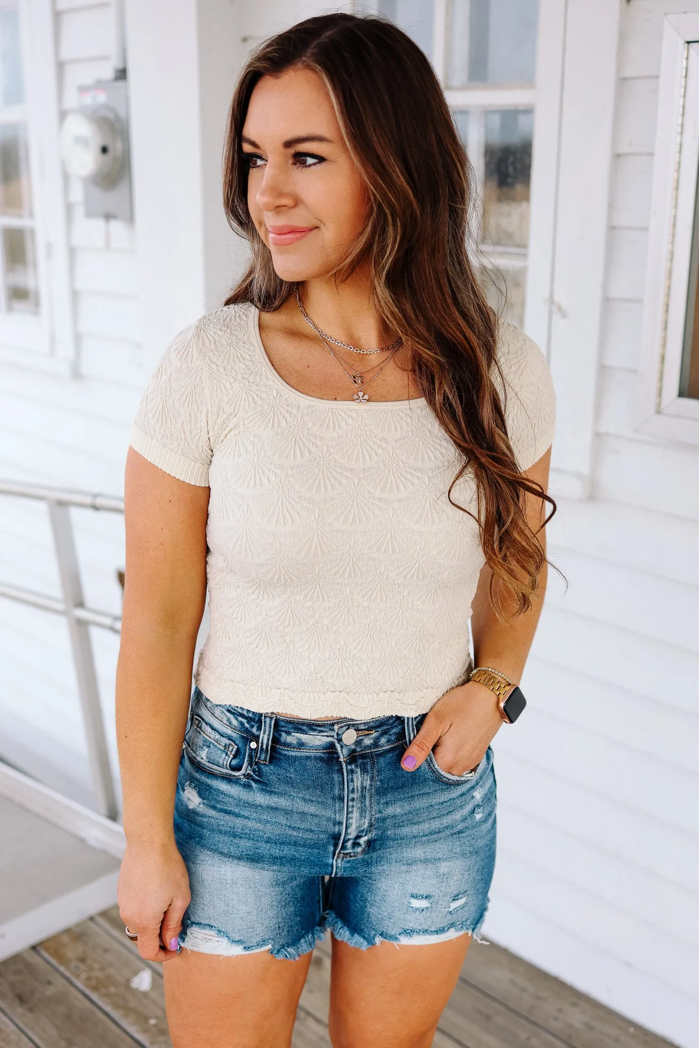 Luna Textured Scoop Tee - Ercu