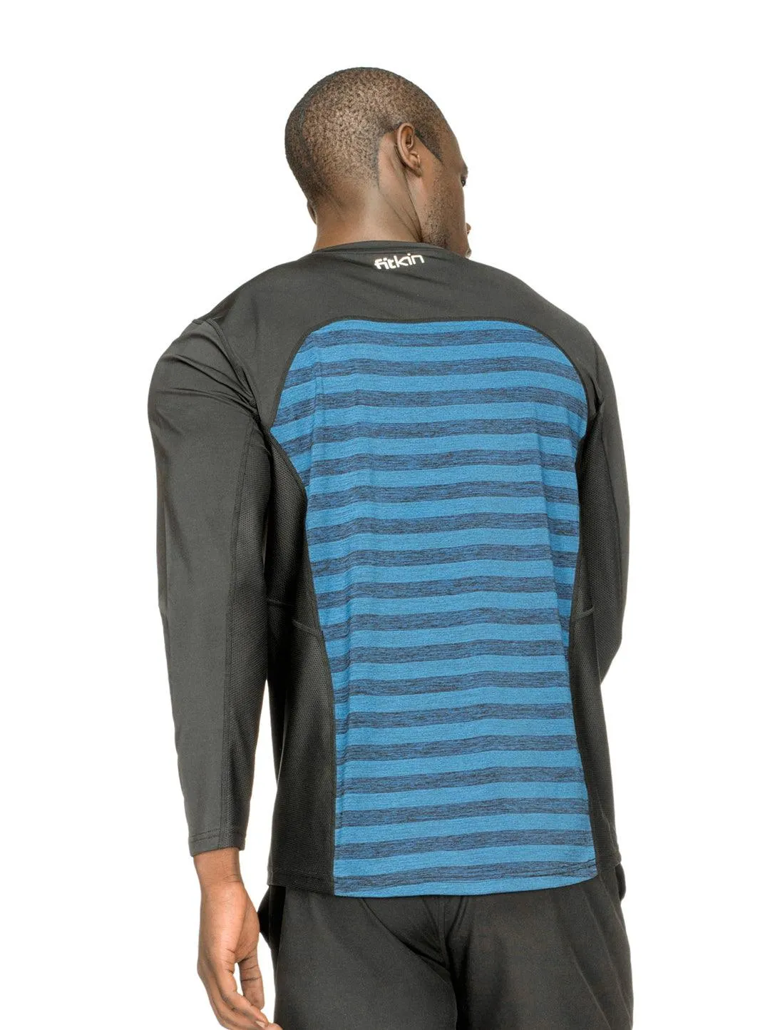 Men's Active Vent Blue Long Sleeve T-shirt