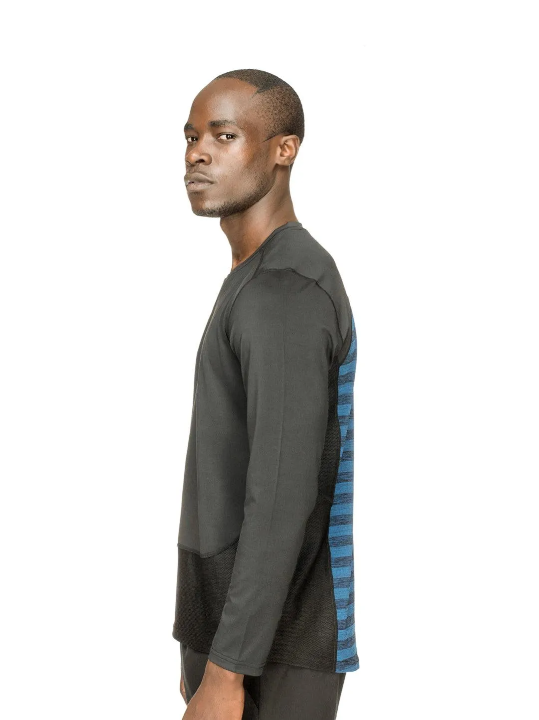 Men's Active Vent Blue Long Sleeve T-shirt