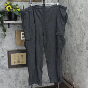 Mens Vintage Thermal Lined Cargo Sweatpants Charcoal Gray 3XL Big