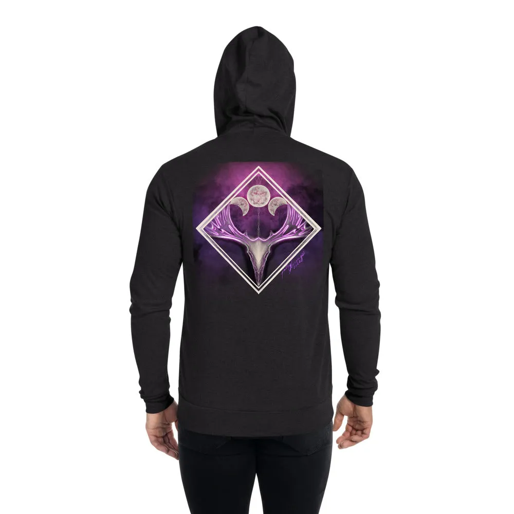 Moon Phase Deer Unisex zip hoodie