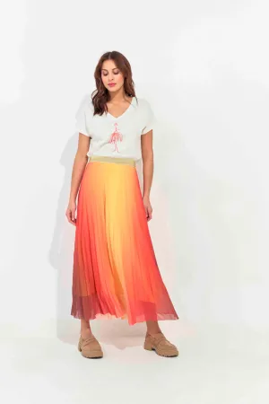 MUM - T-shirt écru coton bio danseuse orange pailleté