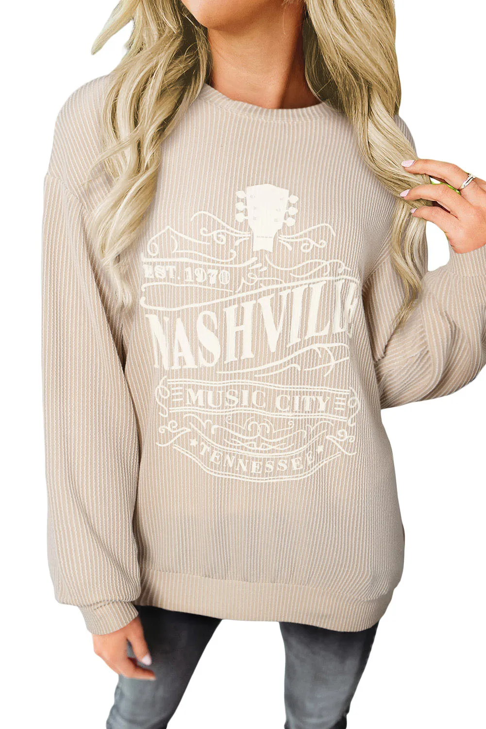 Nashville Music City Corded Graphic Sweatshirt