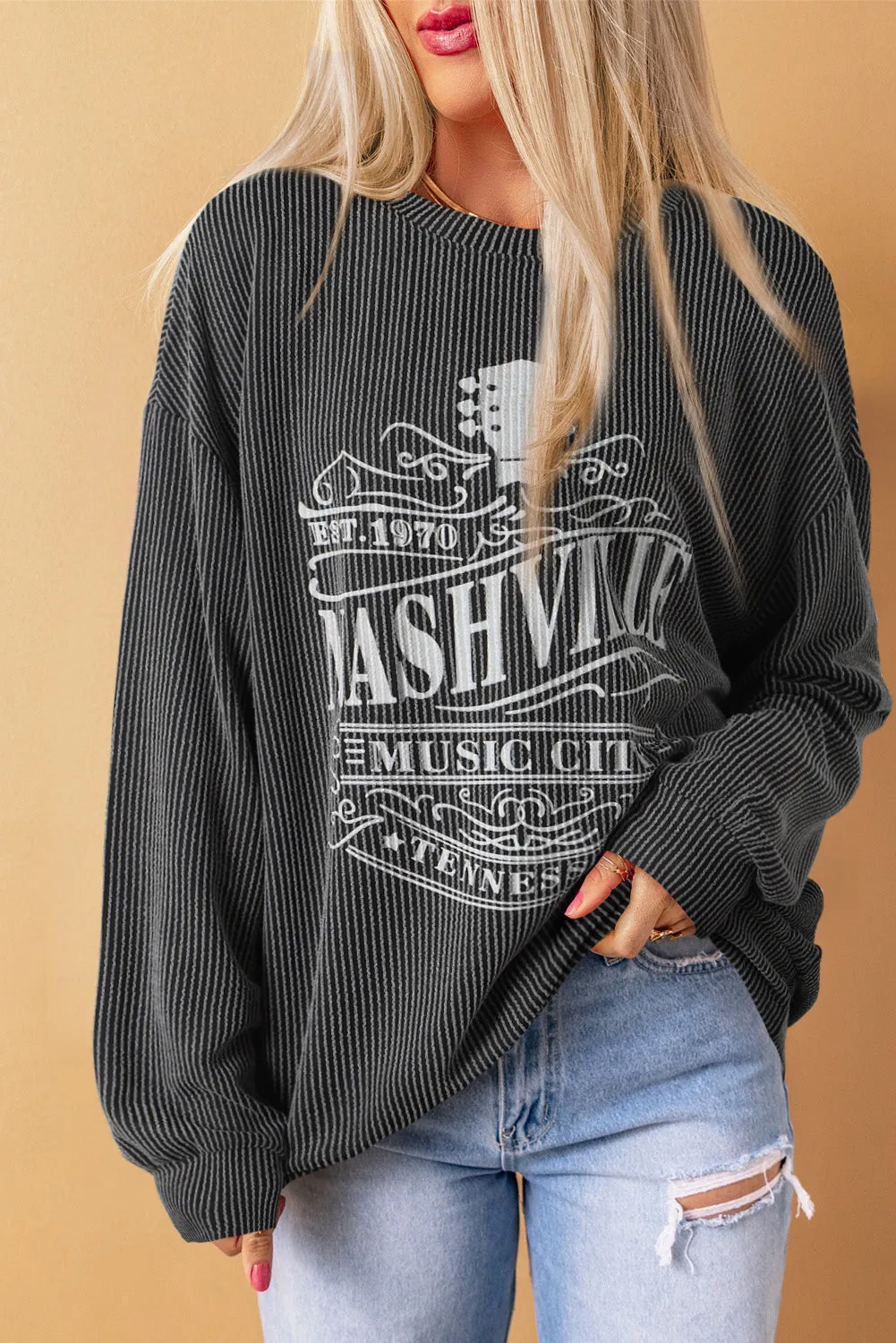 Nashville Music City Corded Graphic Sweatshirt