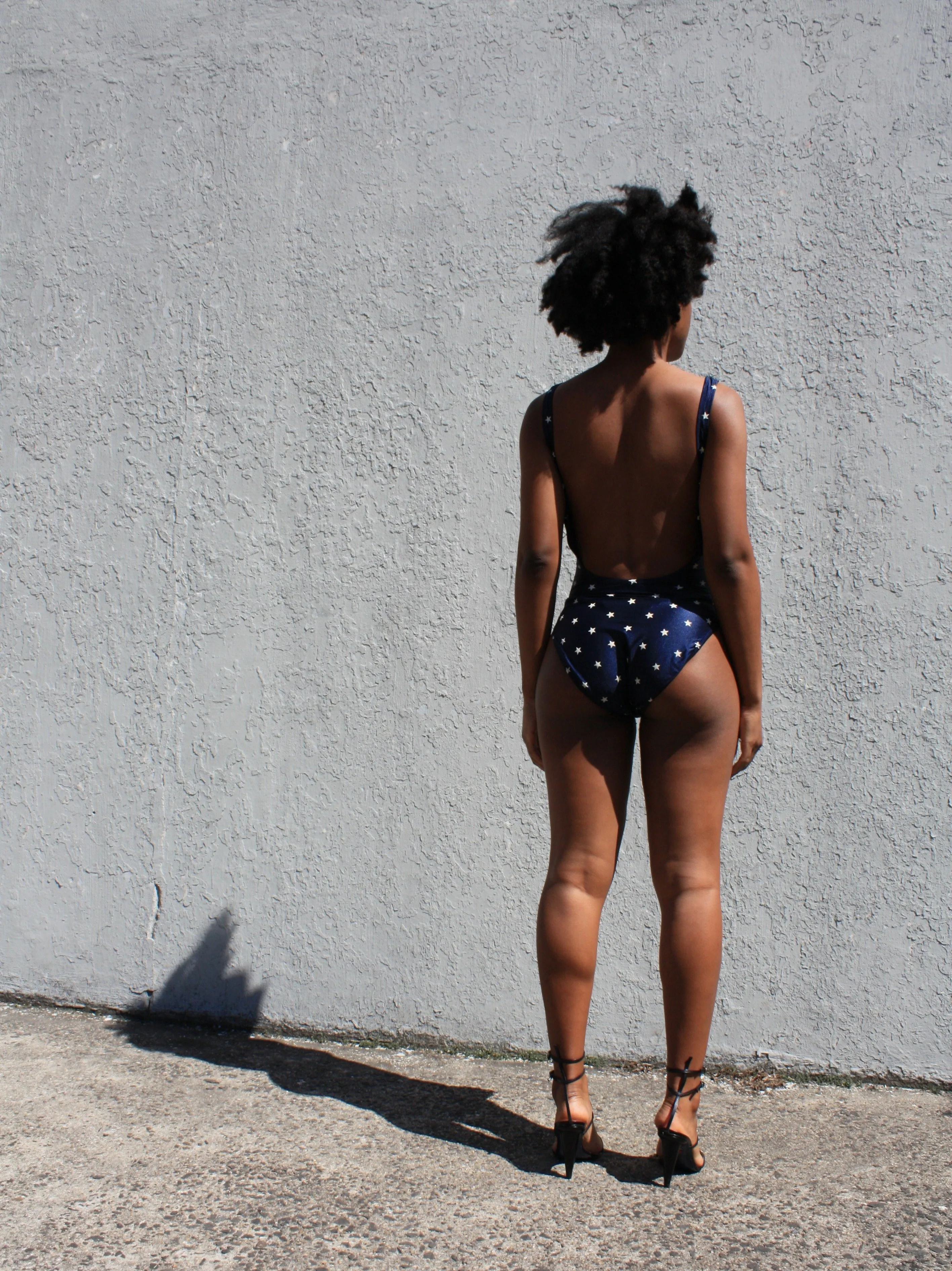 Navy Star Print Swimsuit