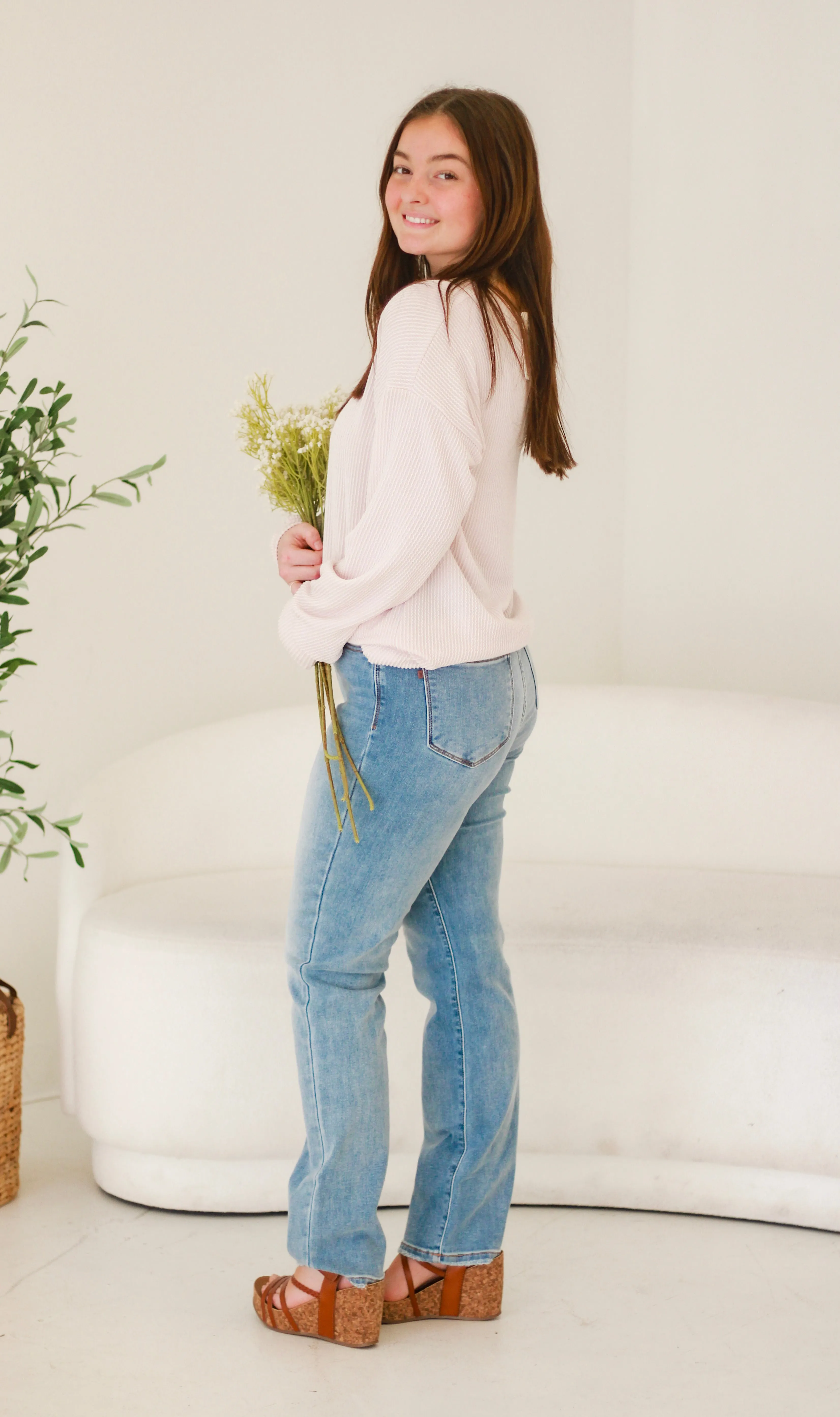 Never Over You Ribbed Top in Oat