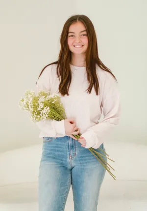 Never Over You Ribbed Top in Oat