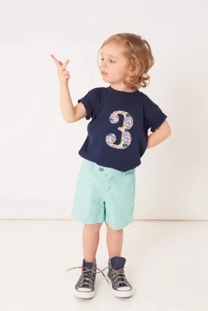 Number Navy T-Shirt in Queue for the Zoo Liberty Print