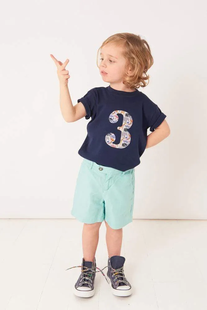 Number Navy T-Shirt in Queue for the Zoo Liberty Print