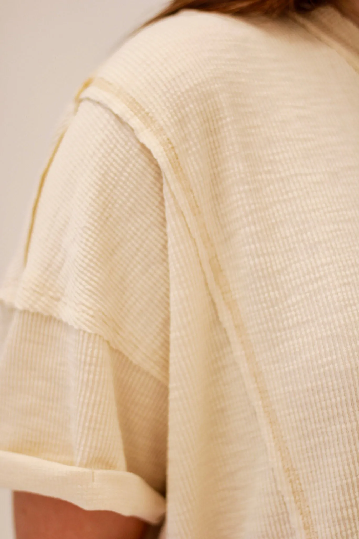 On the Edge Ribbed Top in Cream