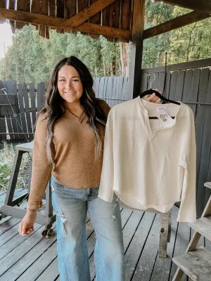 Oversize Rib Dolman Notch Neck L/S