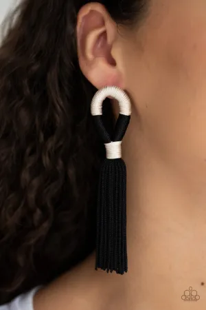 Paparazzi Moroccan Mambo Earrings Black