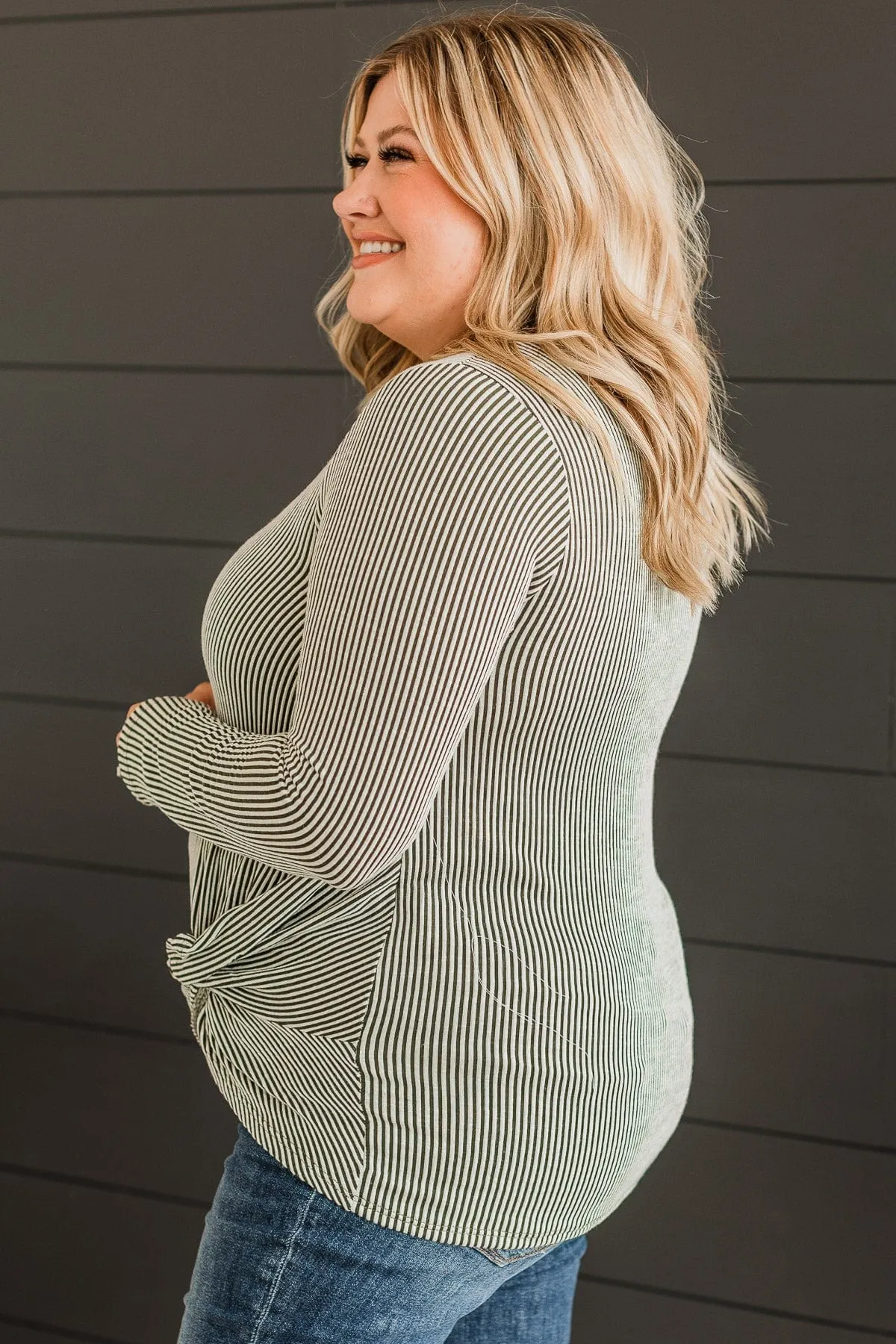 Play To Win Ribbed Knit Top- Olive