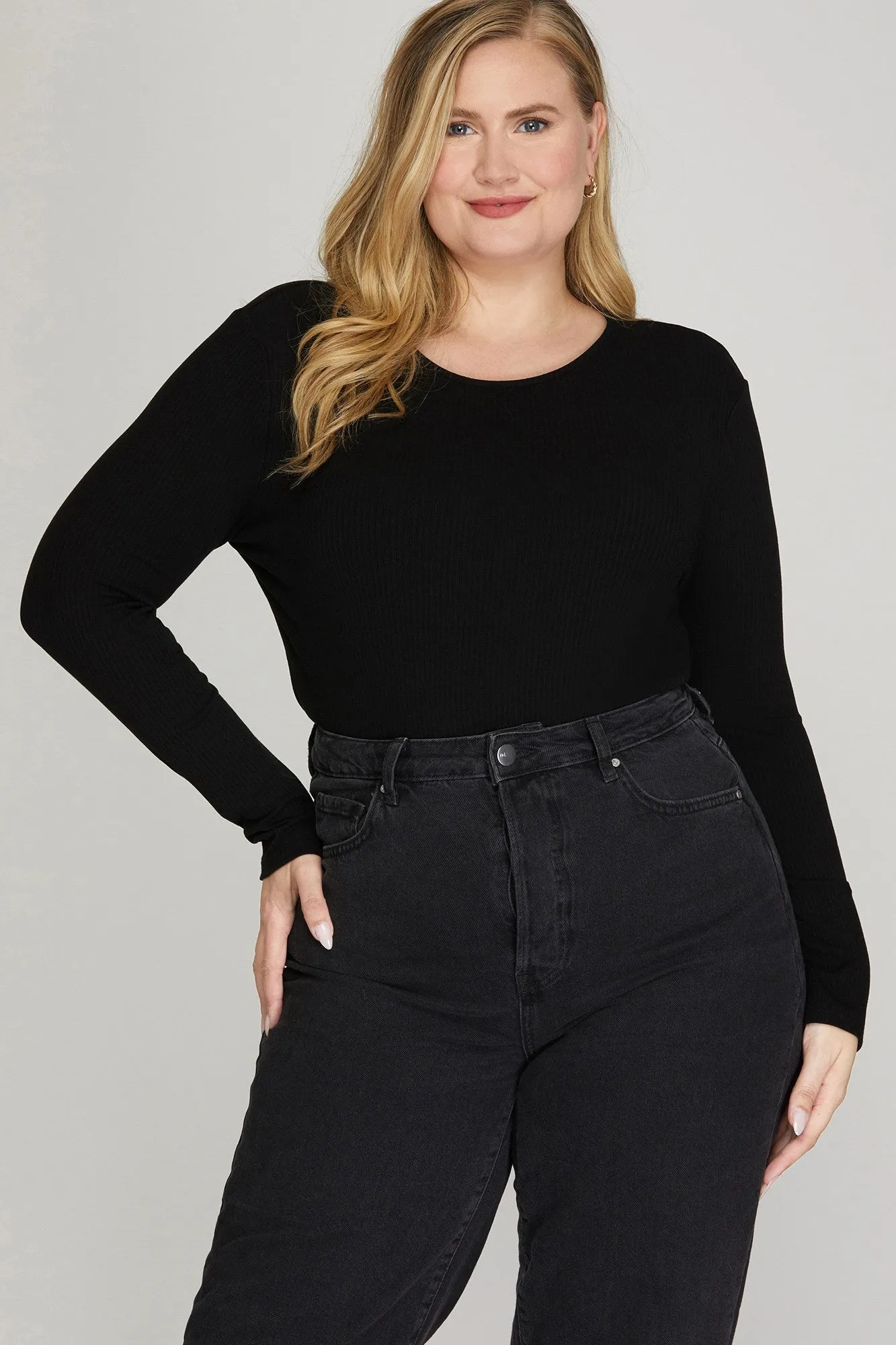 PLUS Long Sleeve Ribbed Bodysuit