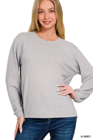 PLUS RIBBED BRUSHED MELANGE HACCI SWEATE