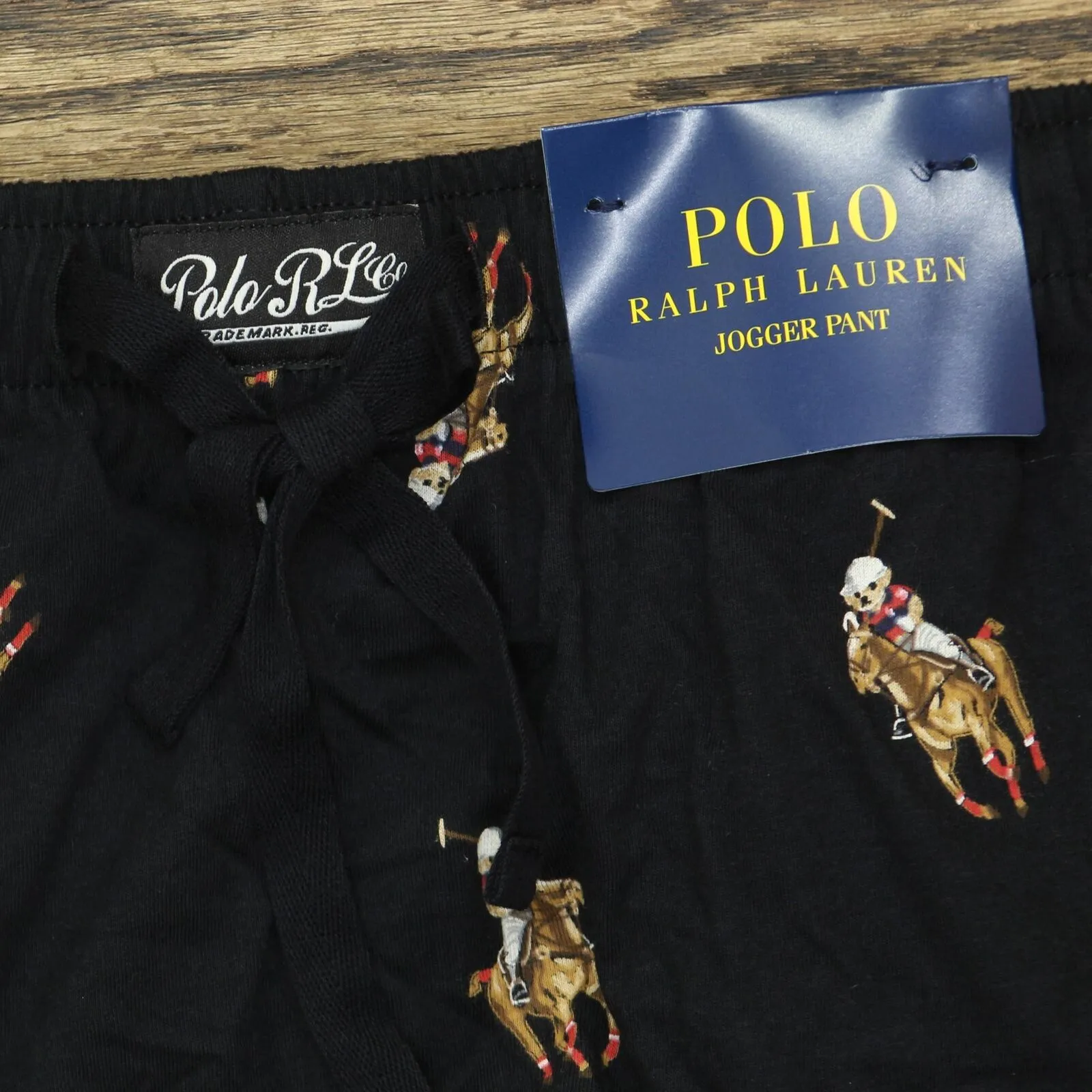 Polo Ralph Lauren Mens Knit Allover Logo Jogger Pajama Pants