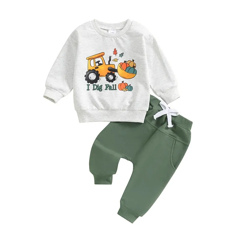 "I Dig Fall" Pumpkin Jogger Set