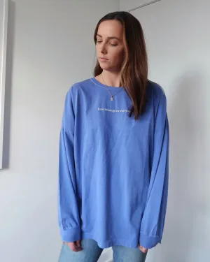 "LOVE BELONGS" OVERSIZED LONG SLEEVE (Ocean Blue)