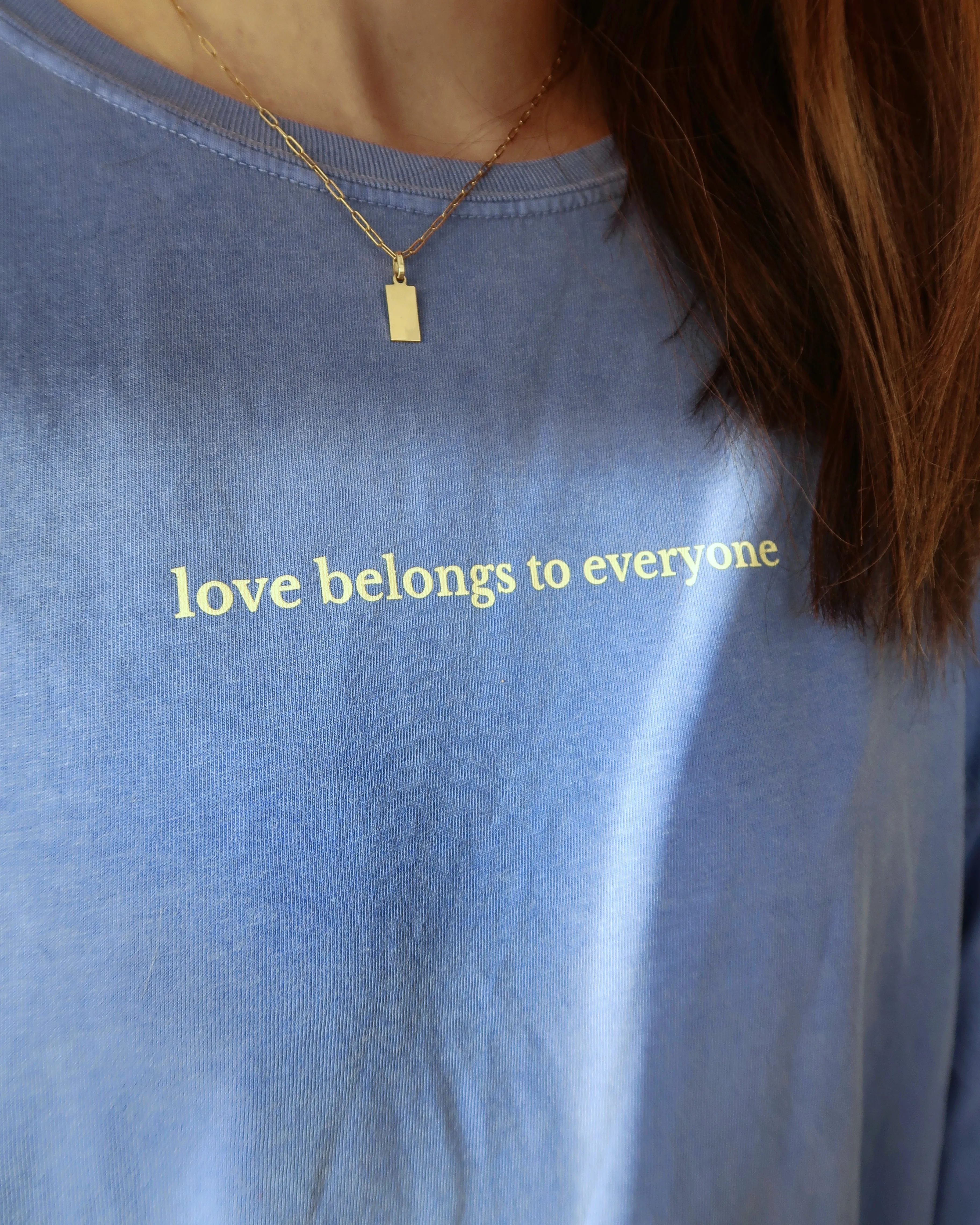 "LOVE BELONGS" OVERSIZED LONG SLEEVE (Ocean Blue)