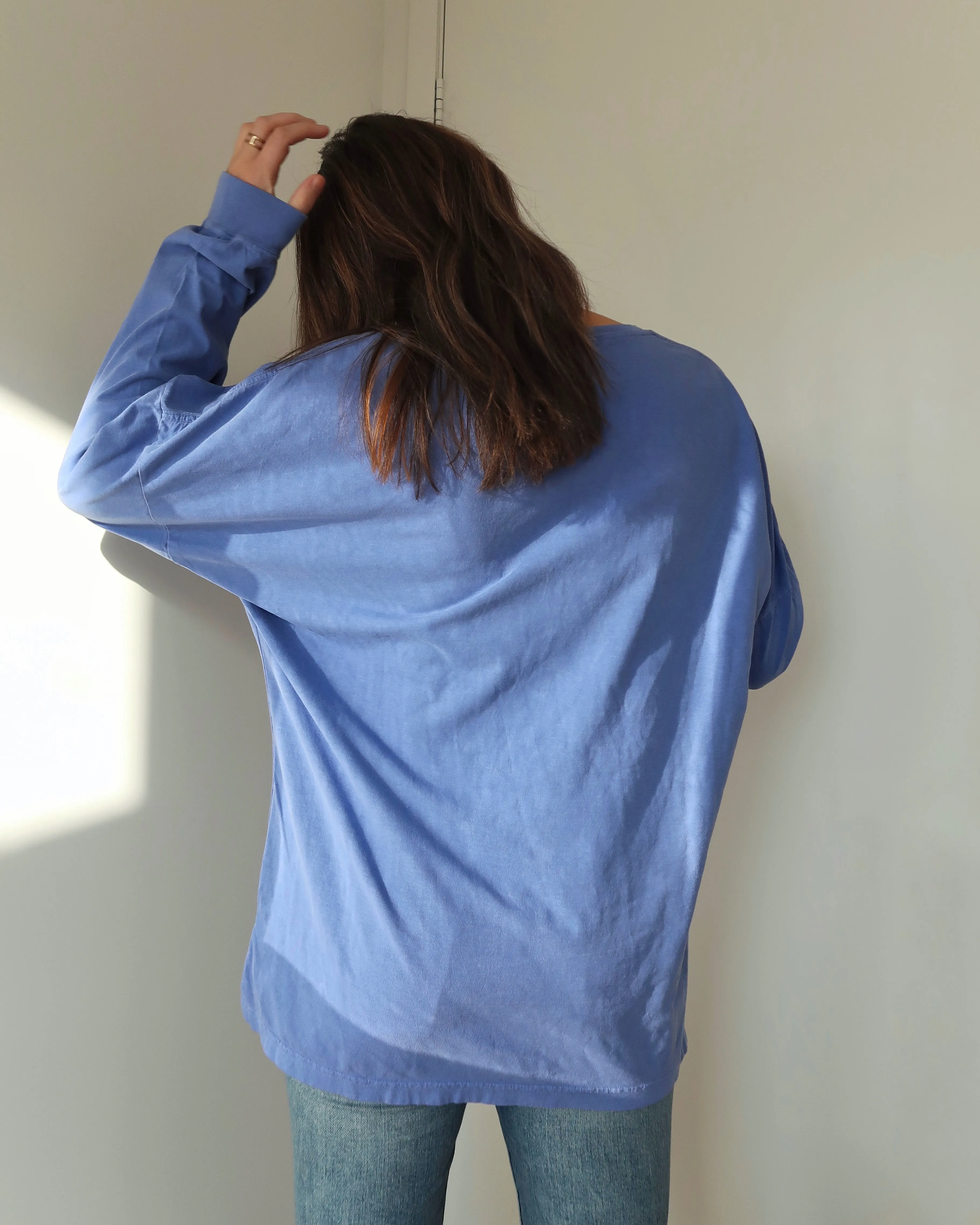 "LOVE BELONGS" OVERSIZED LONG SLEEVE (Ocean Blue)