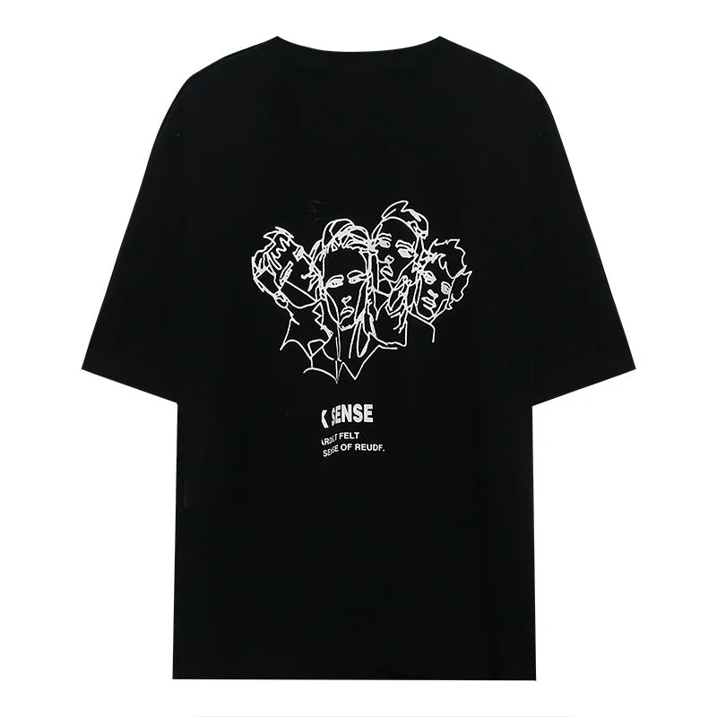 "TALK SENSE HARAJUKU PORTRAIT PRINT" TEE K102516