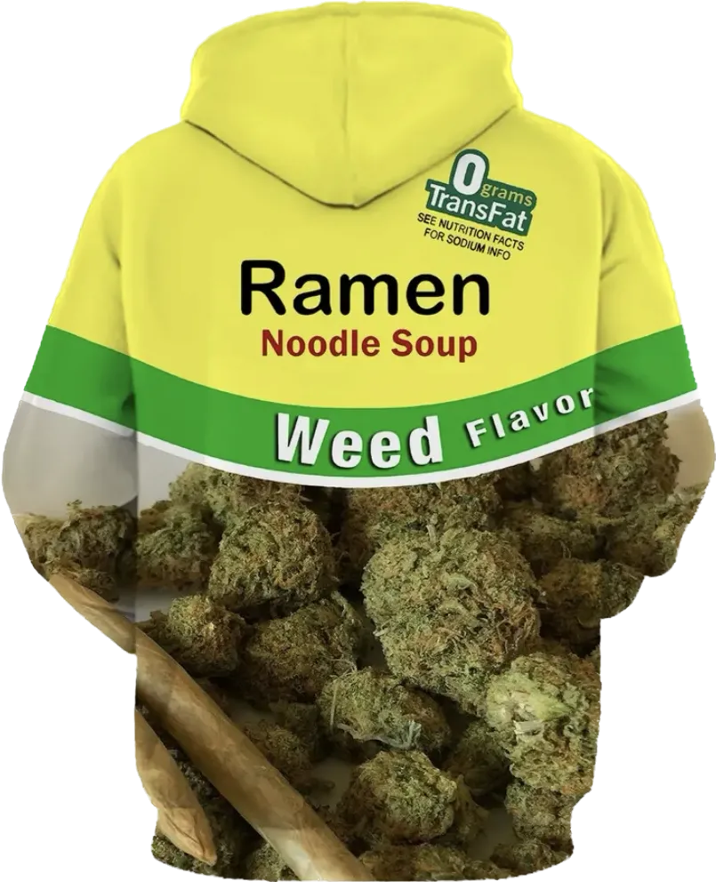 Ramen Weed 3D Graphic Pattern Print Hoodie.