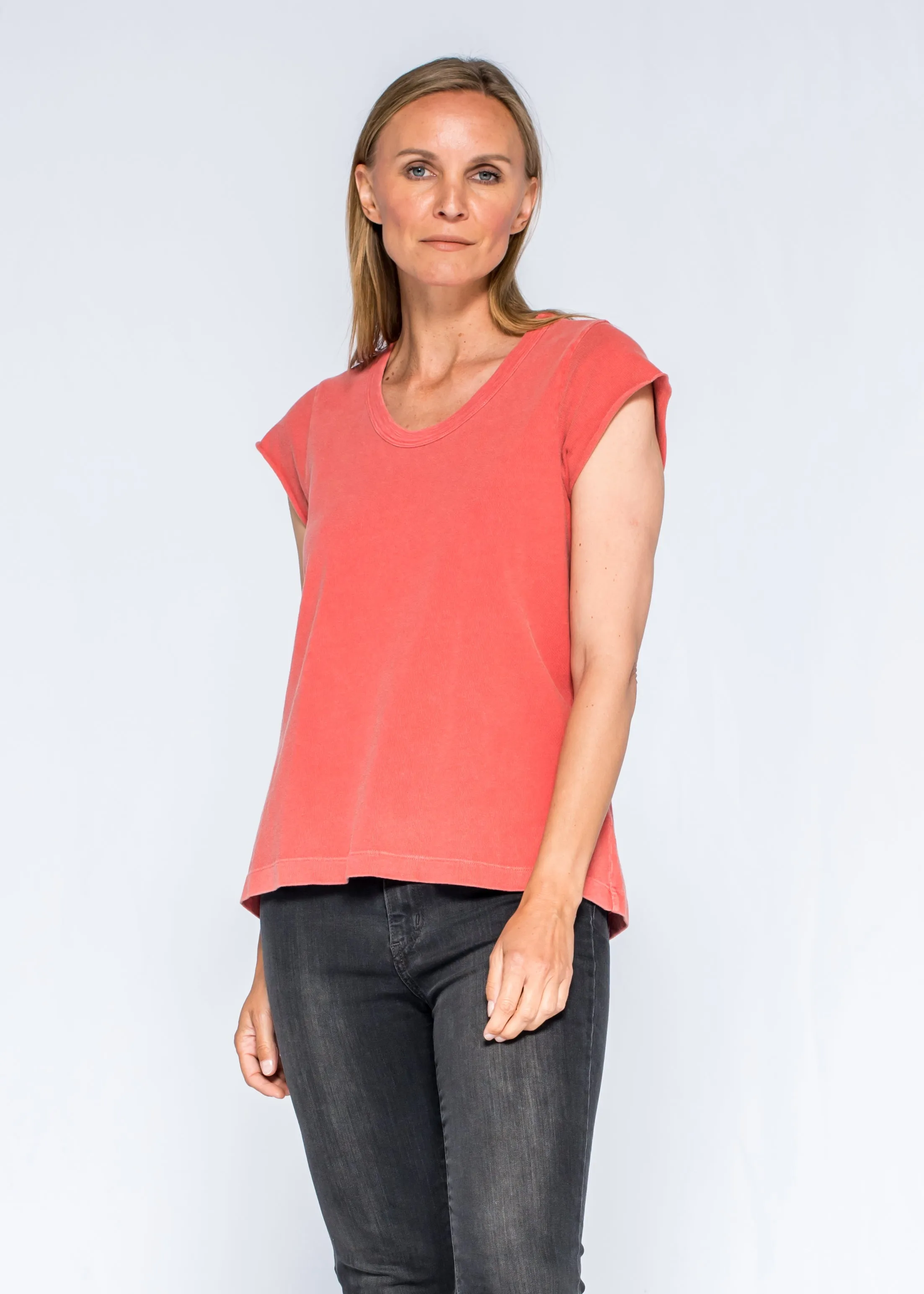 Raw Soft Short Sleeve Scoop Neck Tee