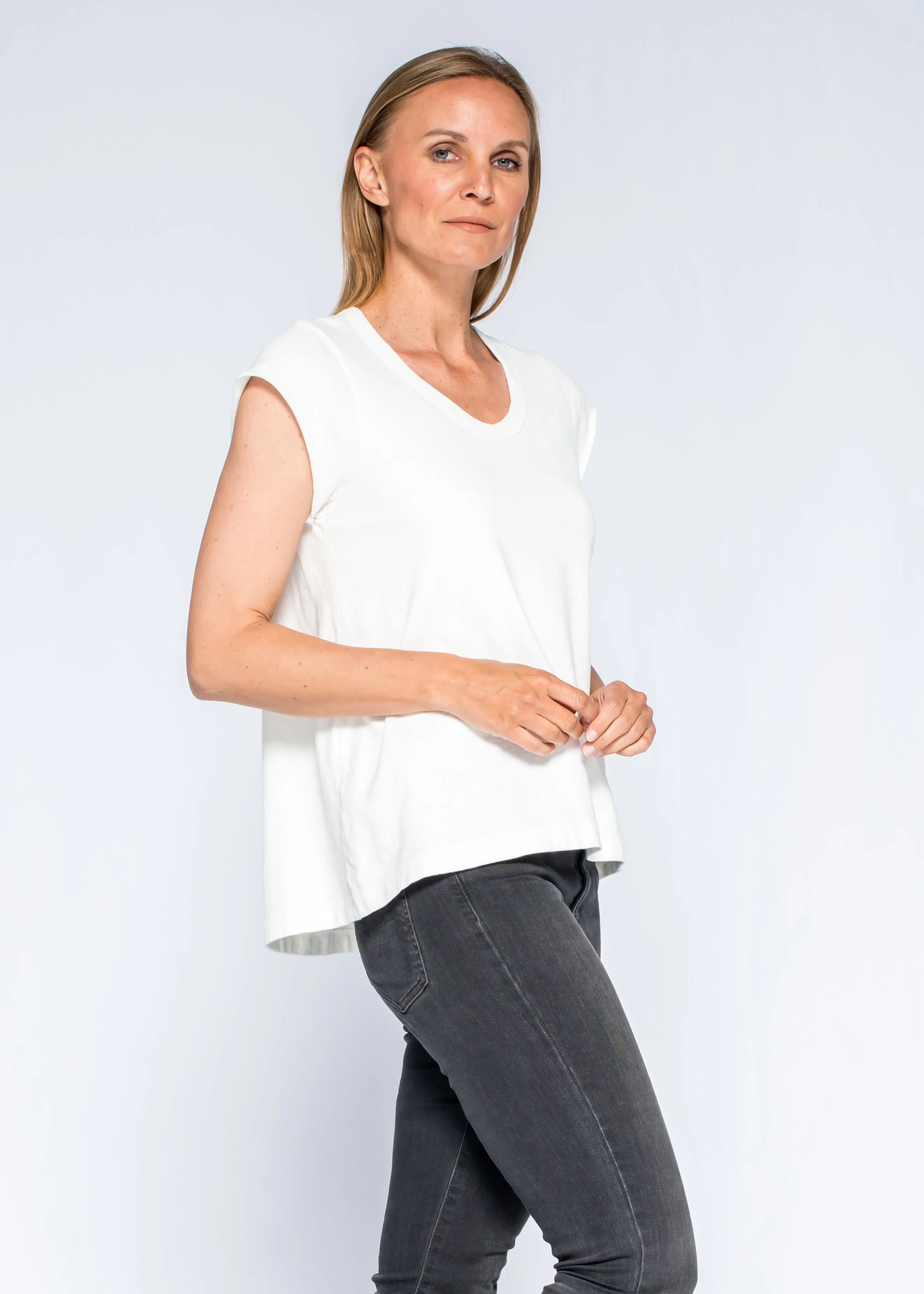 Raw Soft Short Sleeve Scoop Neck Tee