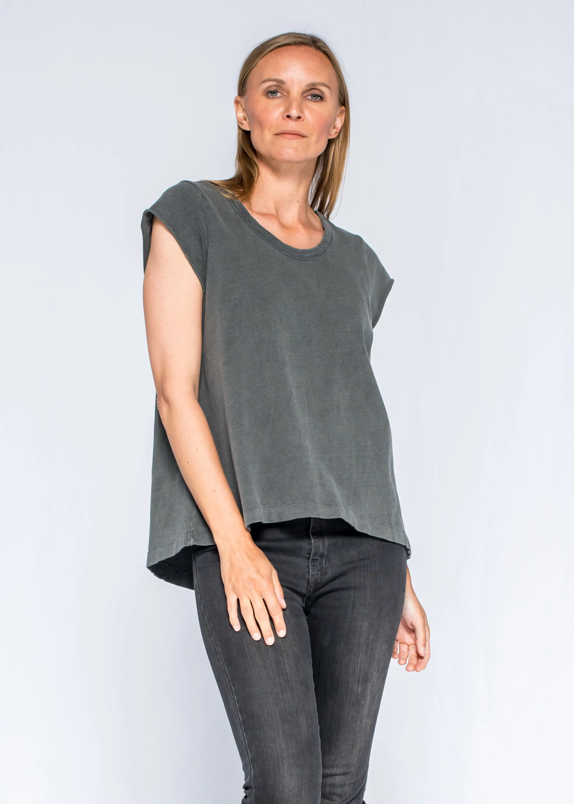 Raw Soft Short Sleeve Scoop Neck Tee