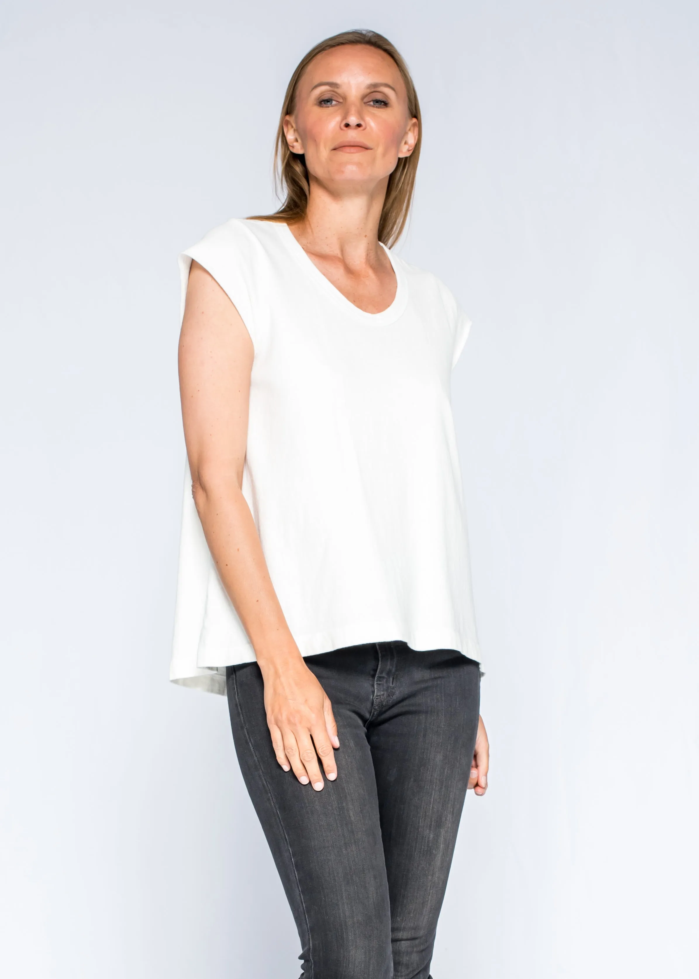 Raw Soft Short Sleeve Scoop Neck Tee
