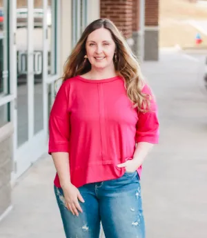 Ready for Spring Ribbed Top in Magenta