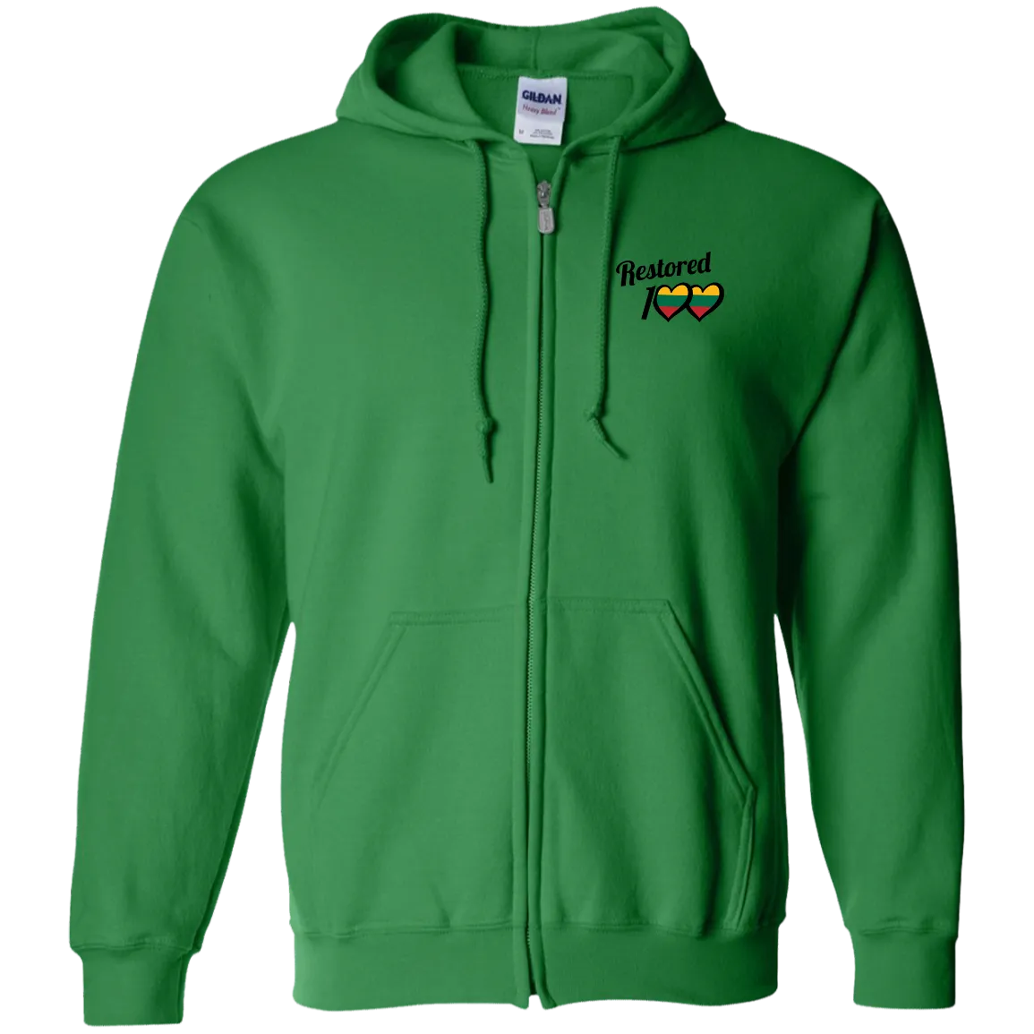 Restored 100 - Men/Women Unisex Comfort Full-Zip Hoodie