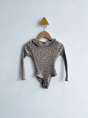 Ribbed Floral Bodysuit // 2-3Y