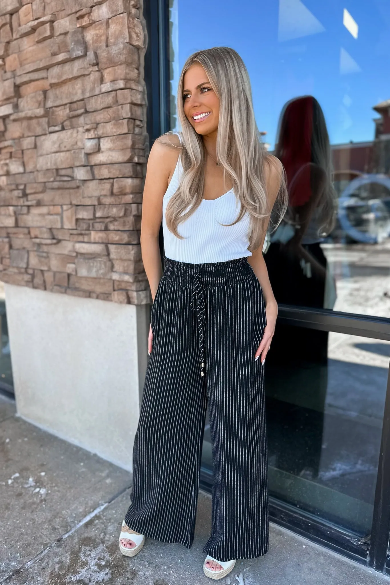 Ribbed Knit Tank White