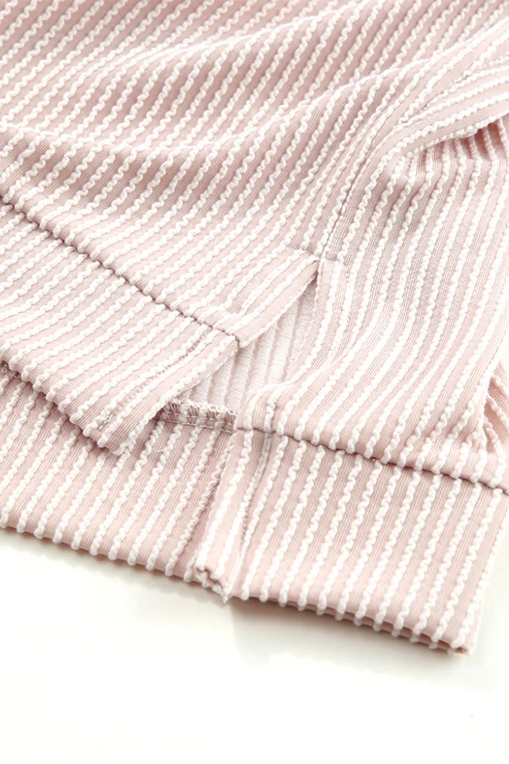 Ribbed Knit Tunic Oversized T Shirt