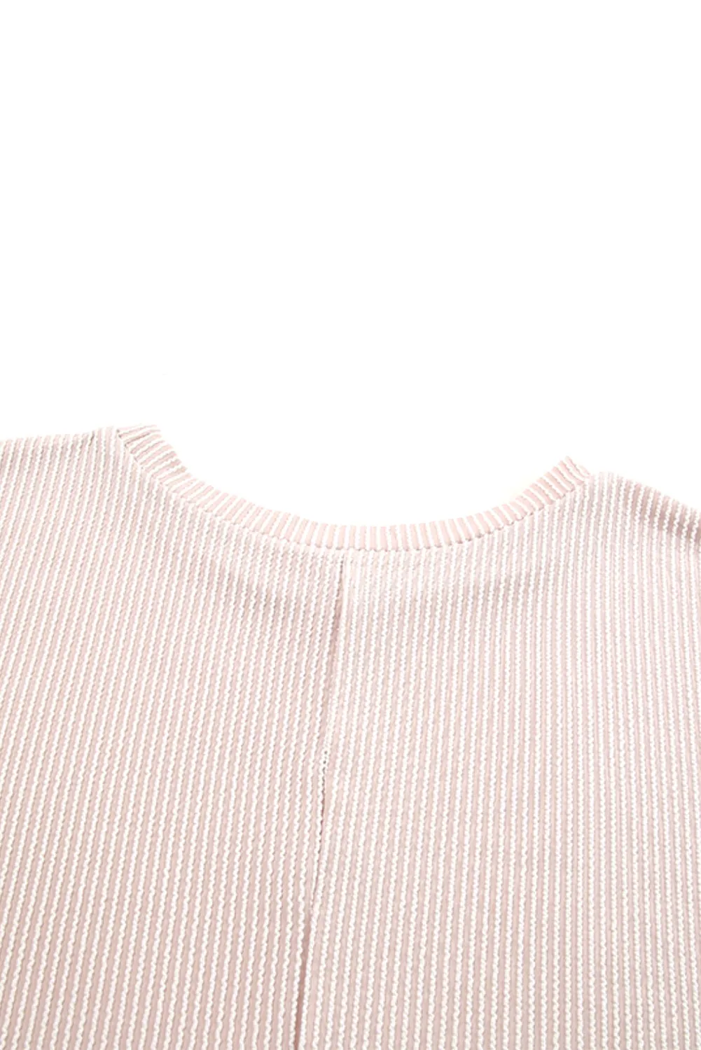 Ribbed Knit Tunic Oversized T Shirt