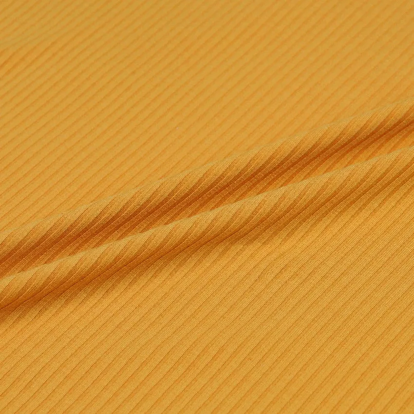 Ribbed Mustard Crop Top