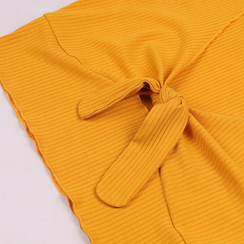 Ribbed Mustard Crop Top