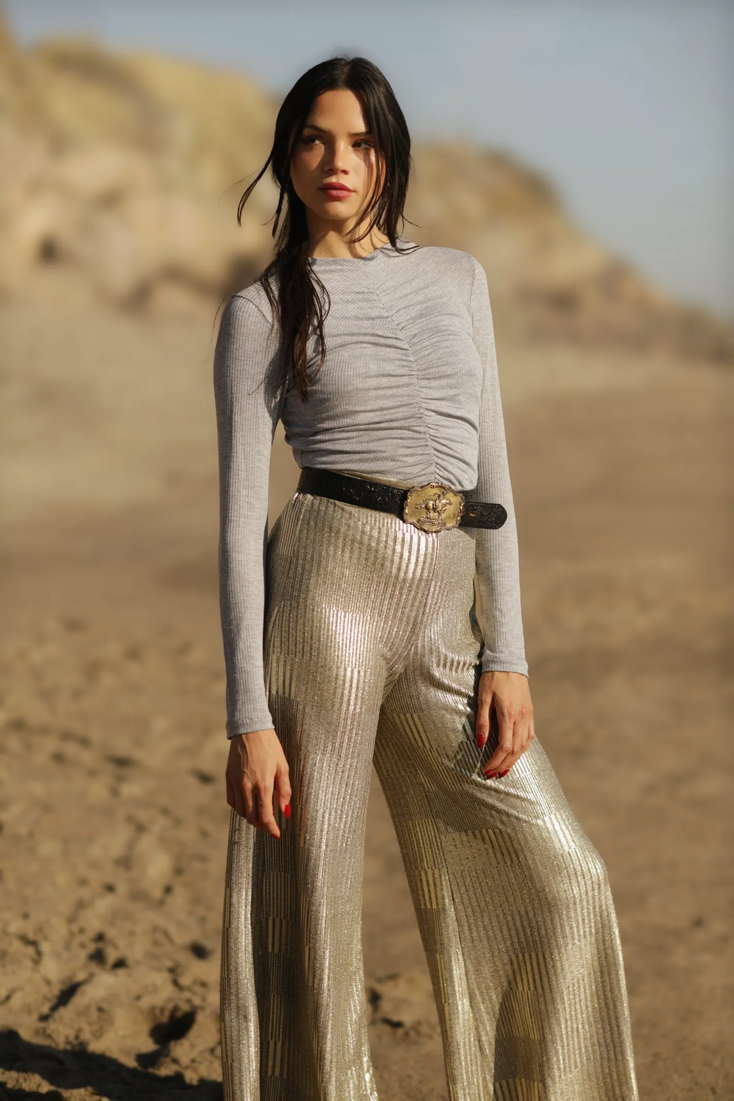 Ribbed Ruched Top
