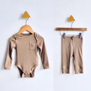 Ribbed Set - Tan // 3-6M