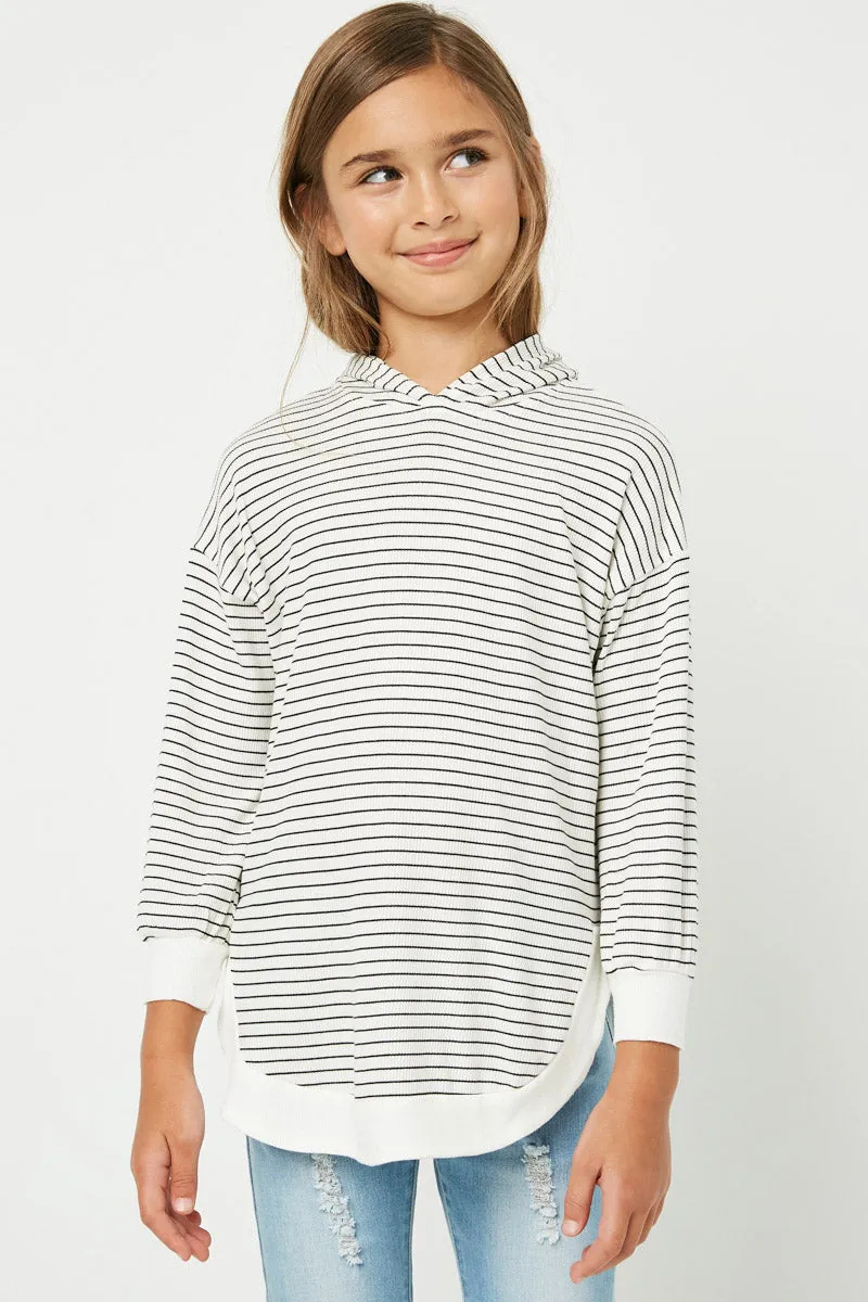 Ribbed Striped Hoodie