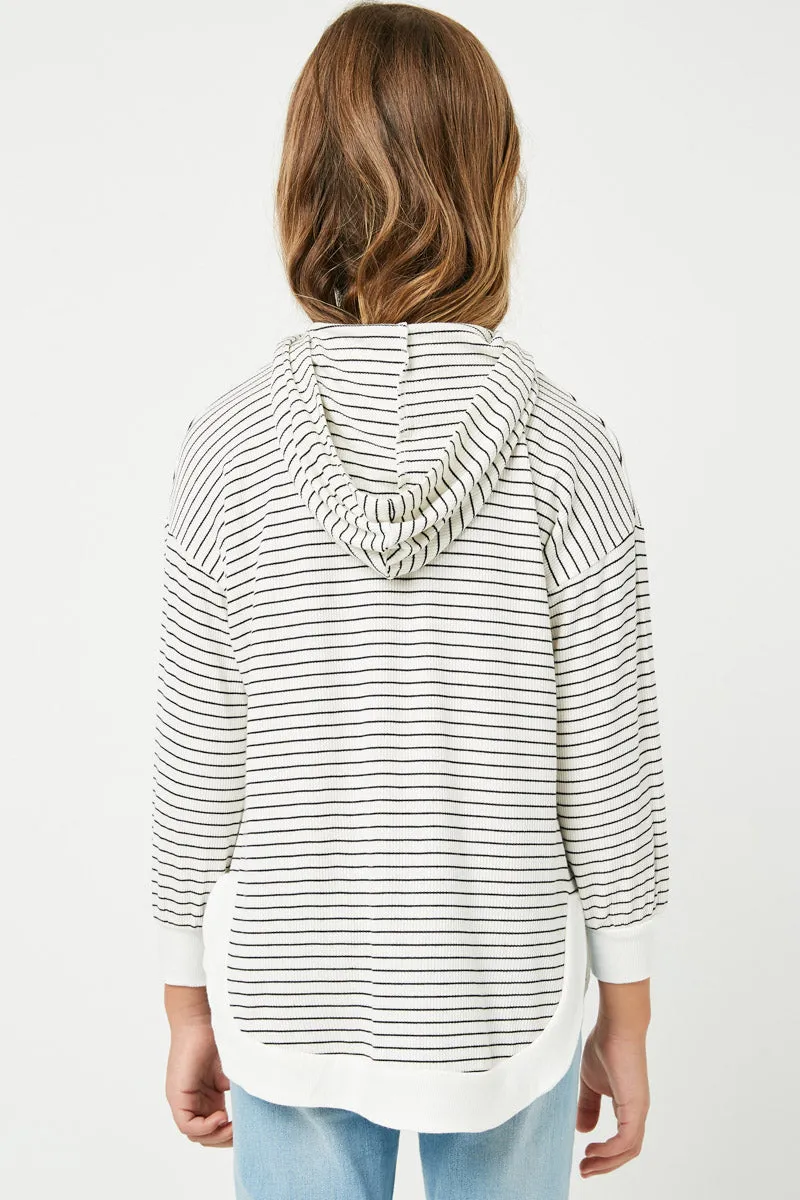 Ribbed Striped Hoodie