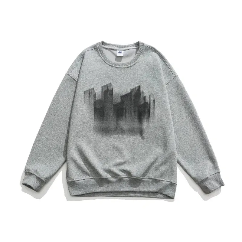 Round Neck Graphic Hoodie